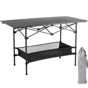 Portable Adjustable Camping Table with Carry Bag and Storage