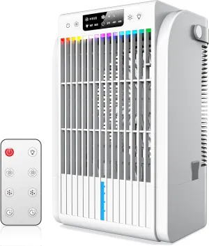 Portable Air Conditioners Fan,AI Portable AC Unit With 1500ML Water Tank,4-IN-1 Evaporative Air Cooler with Remote Control 7 Color Light Personal Mini Air Conditioner Portable for Room Office Car