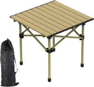 Portable Camping Table Foldable, Folding Outdoor Picnic Table, Lightweight Carbon Steel Roll-up Camping Desk with Carry Bag, Heavy Duty BBQ Table for Backyard Party Patio Hiking Fishing, S