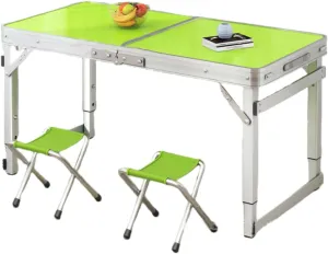 Portable Camping Table,Lightweight Folding Picnic Tables for Hiking Cooking Backpacking Outdoor Fishing,Adjustable Height,Beach Table with Carry Handle, Indoor Kitchen,Garden ( Size : Medium )