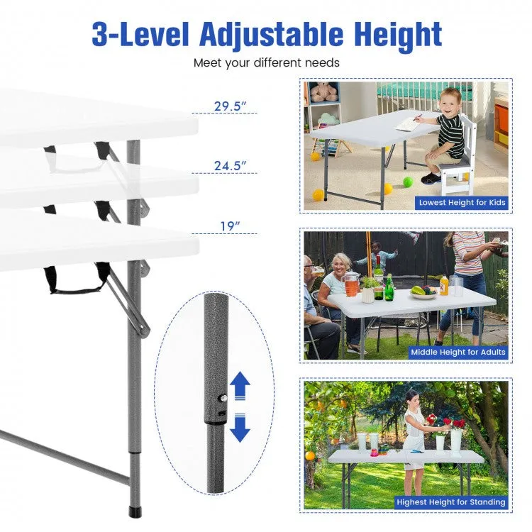 Portable Camping Tables Folding - Adjustable Height Table for Outdoor Camping and Fishing