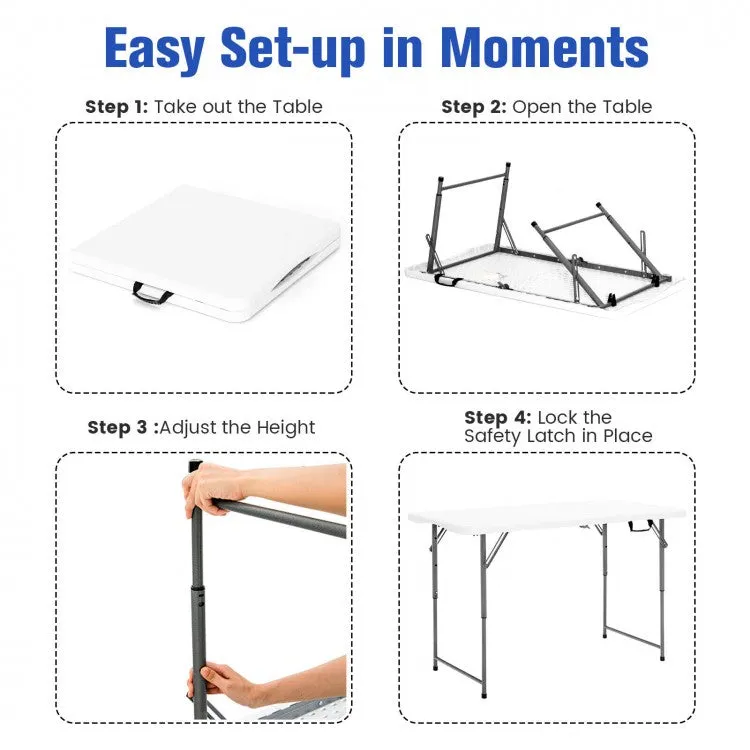 Portable Camping Tables Folding - Adjustable Height Table for Outdoor Camping and Fishing