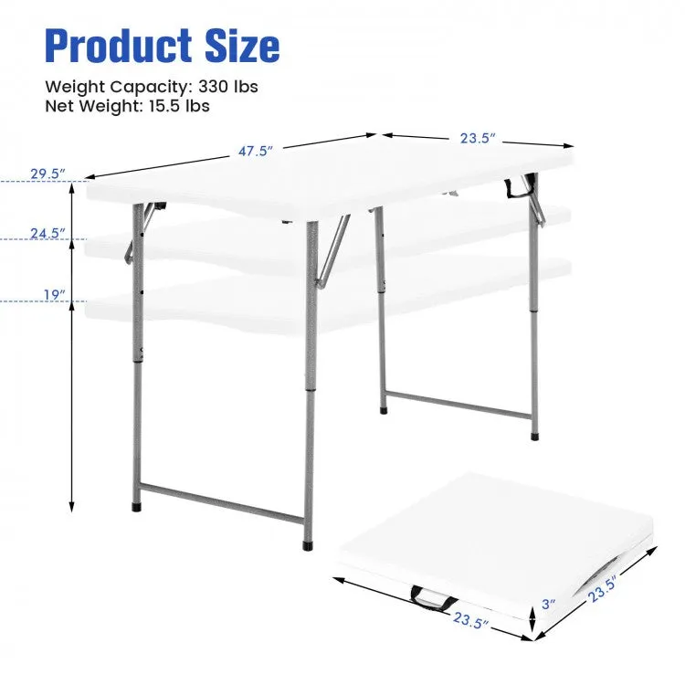 Portable Camping Tables Folding - Adjustable Height Table for Outdoor Camping and Fishing