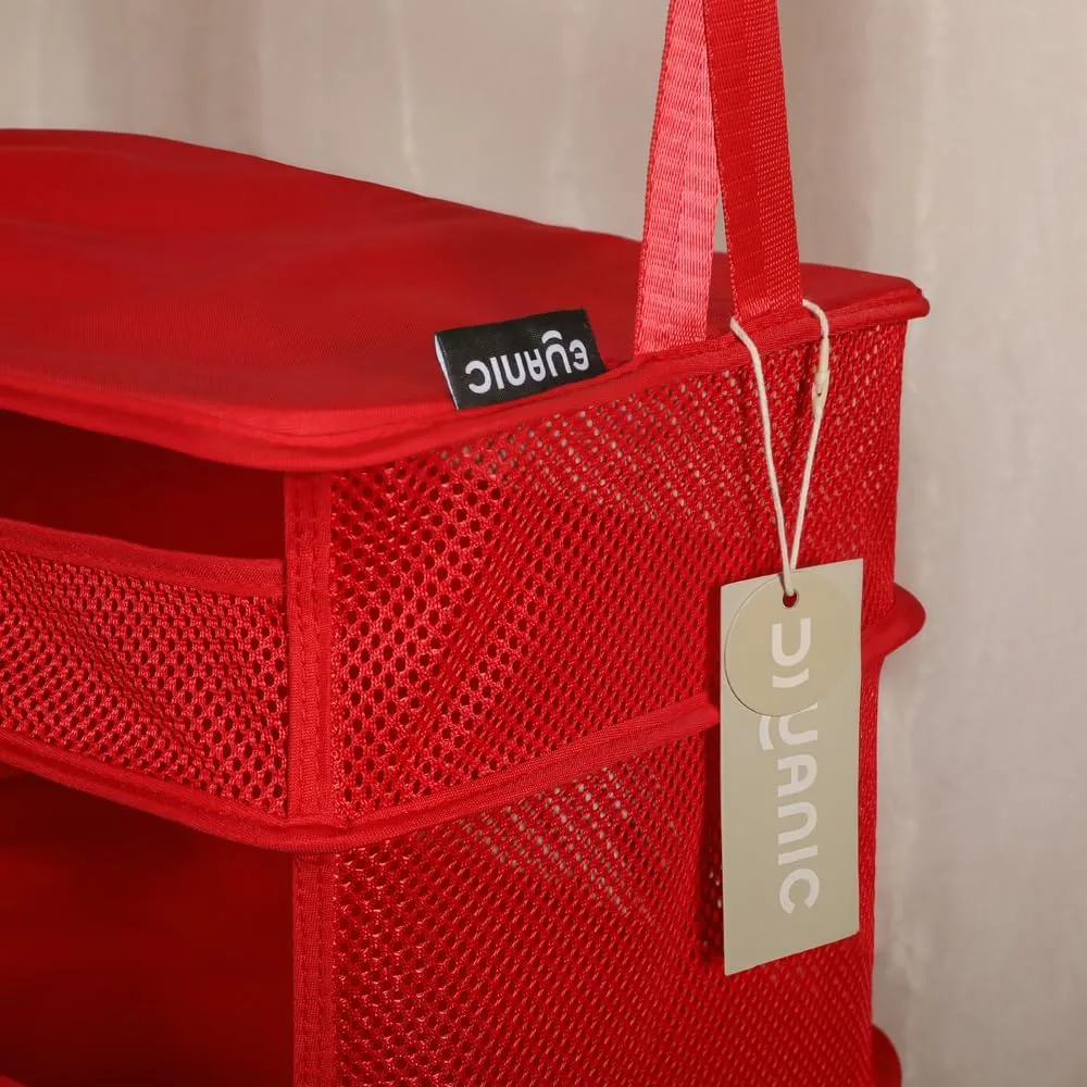 Portable Hanging Packing Cubes For Travel, Hanging Travel Shelves, Luggage Organizer For Carry On, Travel Hack, Packing Organizers, Closet Storage, Closet Organizer, Laundry Storage (Red)