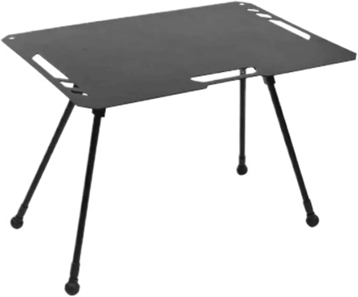 Portable Outdoor Folding Table Height Adjustable Camping Aluminium Alloy Light Dining Table for Travel ﻿(Black)
