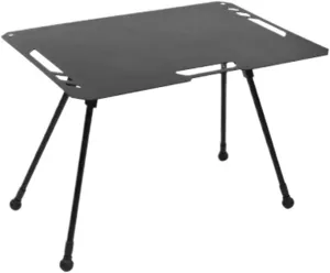 Portable Outdoor Folding Table Height Adjustable Camping Aluminium Alloy Light Dining Table for Travel ﻿(Black)