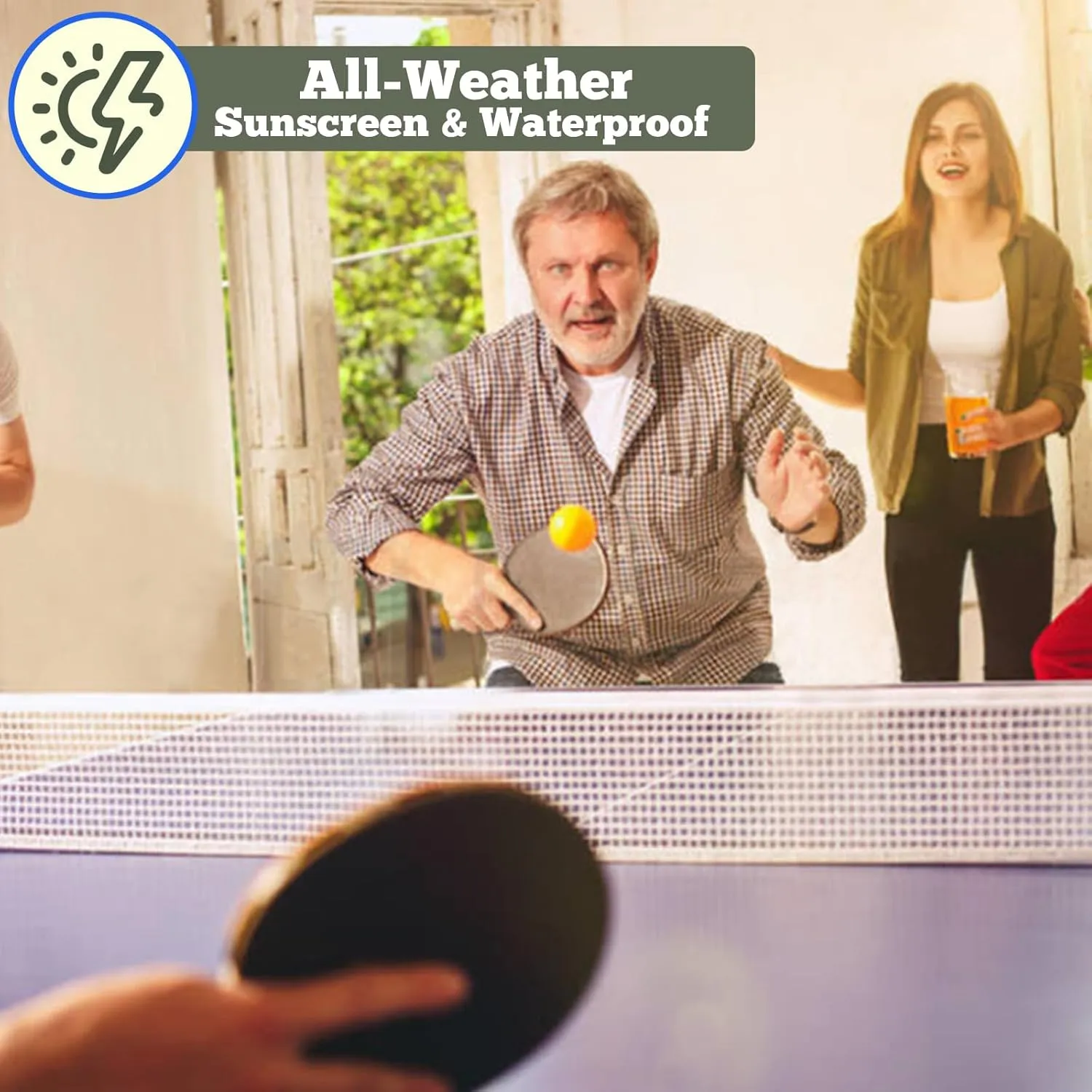 Portable Ping Pong Table 4.5FT/6FT/9FT Foldable Compact Space-Saving Design, Multi-Use Table Tennis Table for Kids Teens Adults, Free Standing Indoor/Outdoor Game