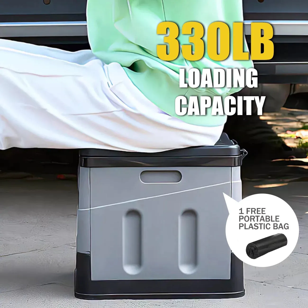 Portable Toilet - Waterproof Folding Camping Potty with 400lb Capacity