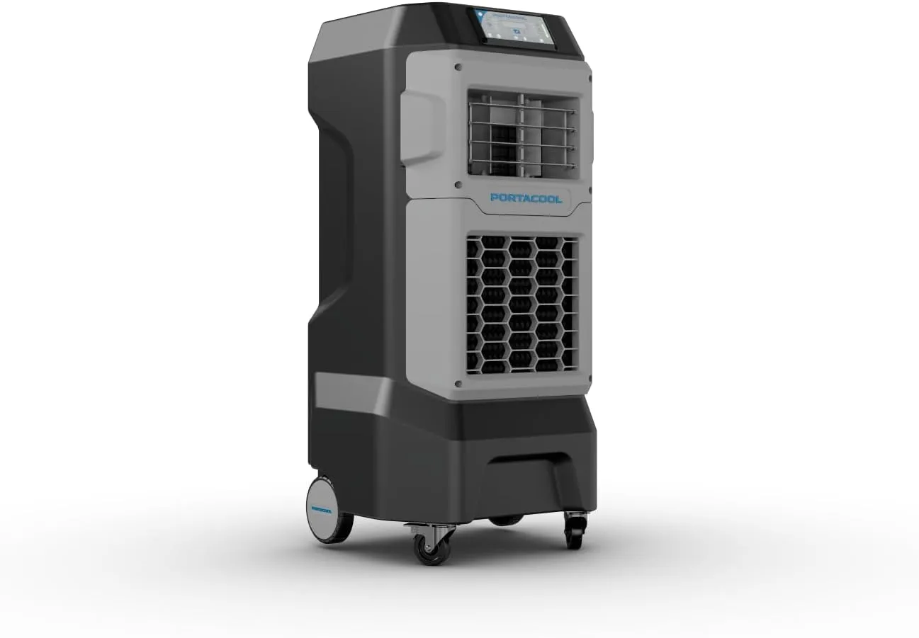 Portacool Apex 500 (PACA05001A1) – Wi-Fi Enabled High Velocity Portable Evaporative Cooler for 500 sq. ft. with up to 55-foot Reach, Oscillating Louvers, Programable, 13 Gallon Reservoir, Variable Spd