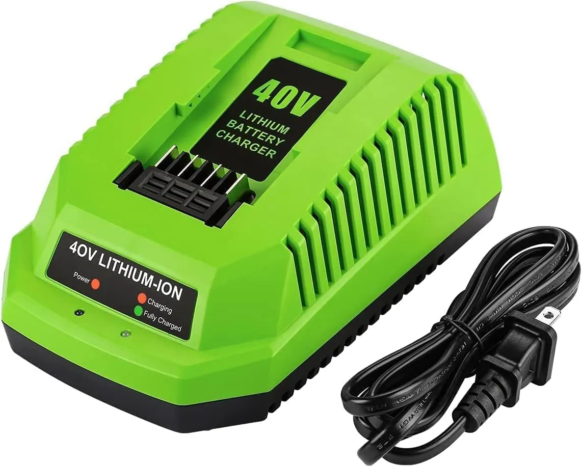 Powilling Replacement Charger Compatible with Greenworks 40V Battery Charger Lithium Ion 29482 29462 29472 2901319 2938302 BAF702 L-300 BAF704 BAF705 Compatible with 40V G-MAX Power Tools