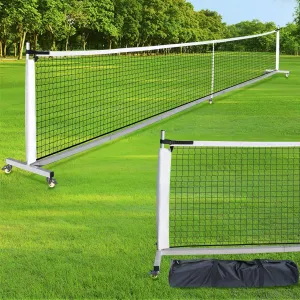 Pro Pickleball Net Portable with Wheels – 22ft Heavy Duty Pickleball Net System with Sturdy Aluminum Frame for Outdoor & Indoor – Nylon Net & Carrying Bag for Pickleball, Tennis, Badminton
