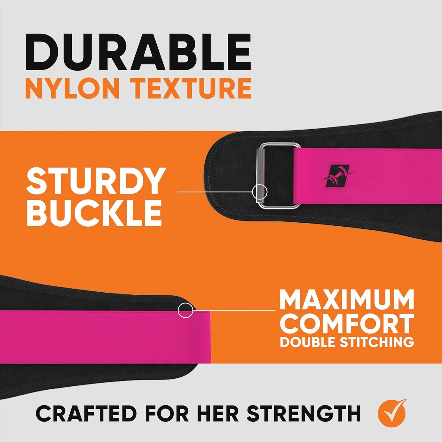 ProFitness Weight Lifting Belt for Women - 4'' Wide Comfortable Workout Belt for Women - Weight Belt for Women Squats & Deadlifts - Back Support Weight Lifting Belt Women & Men