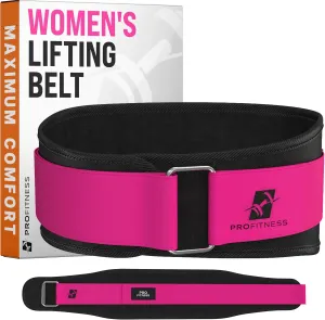 ProFitness Weight Lifting Belt for Women - 4'' Wide Comfortable Workout Belt for Women - Weight Belt for Women Squats & Deadlifts - Back Support Weight Lifting Belt Women & Men