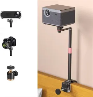 Projector Stand Desk Bedside C-Clamp Projectors Bracket Metal Adjustable Projector Holder Bed/Table Mount for Nebula, XGIMI, VANKYO, BenQ, PVO, TMY, AuKing and Most LCD/DLP Video Projectors
