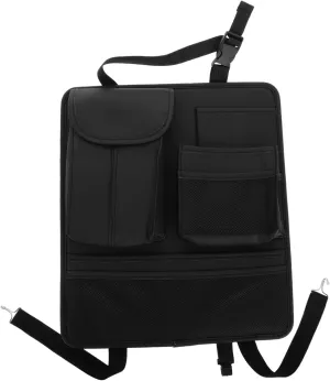 PU Car Seat Back Organizer Durable Backseat Storage Bag with Multiple Dividers Mesh Pockets for Organized Car Travel Chic Design for Easy Access