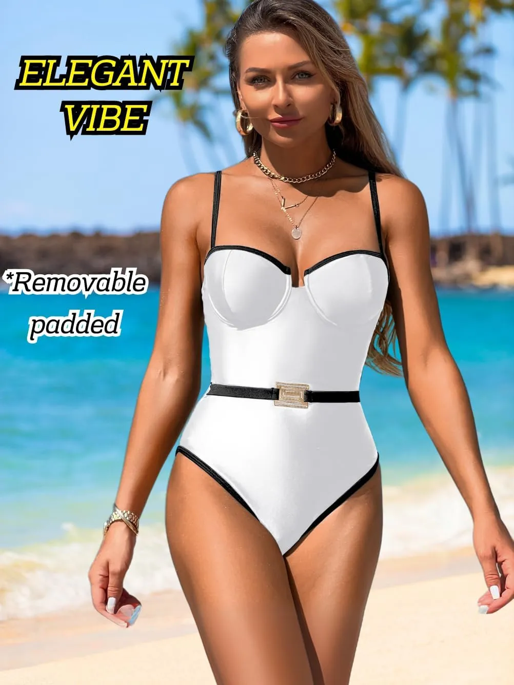 Push Up Swimsuit, Color Block High Cut, Vacation Pool Party, Sexy One Piece Bathing Suit Cheeky Going Out Outfits