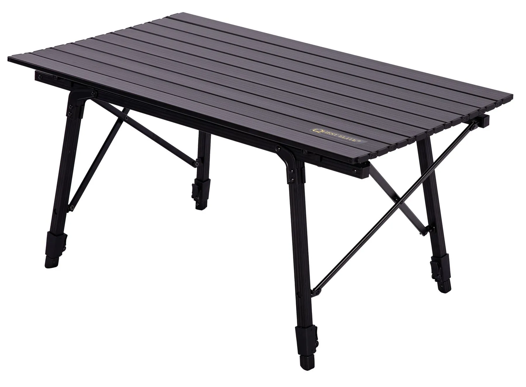 Quest Elite Brenig Slatted Black Camping Table