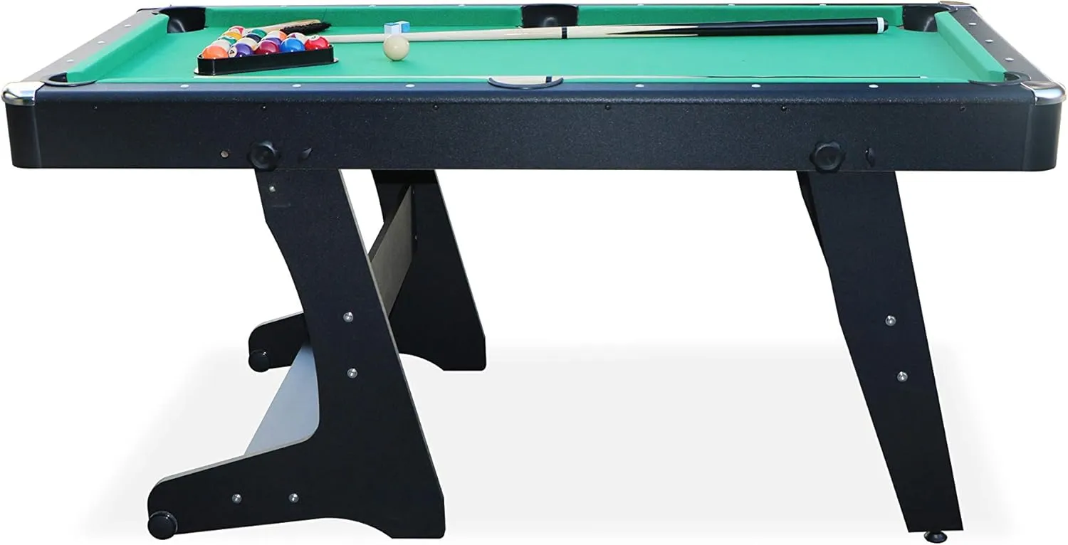 RACK Drogon 5.5-Foot Folding Billiard/Pool Table - Compact and Portable Space-Saving Design