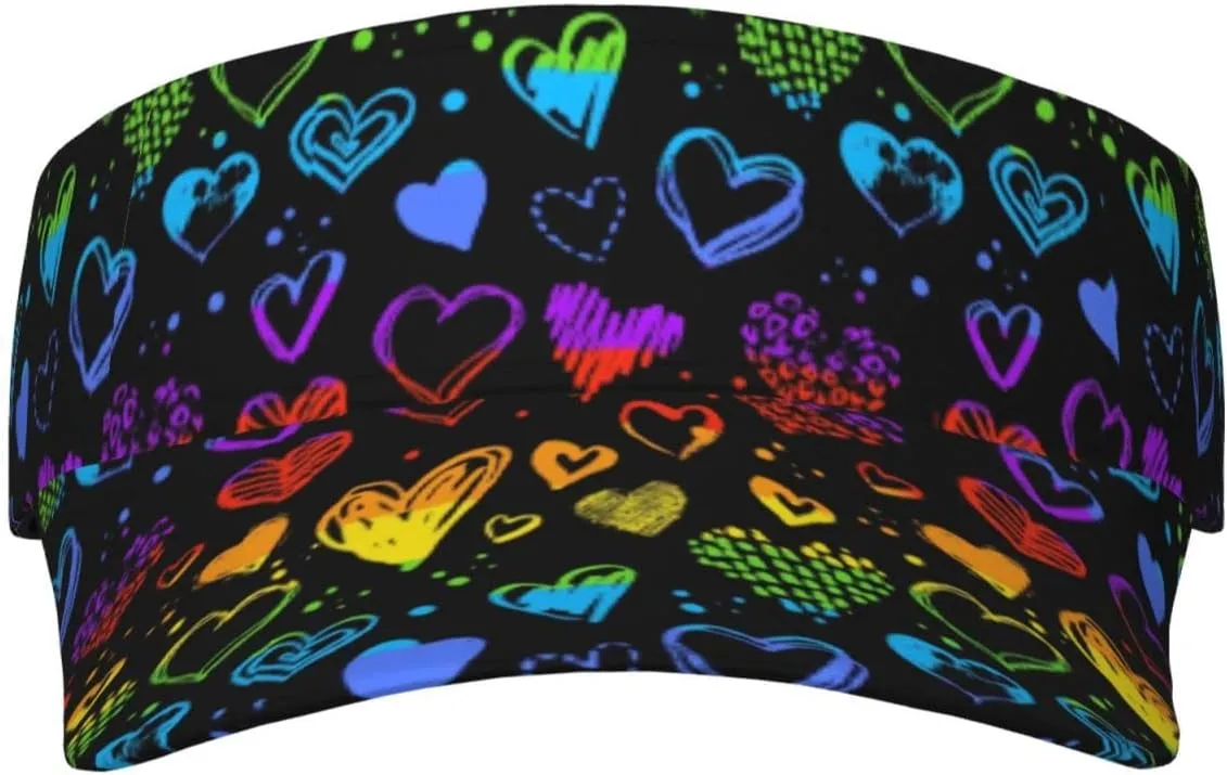 Rainbow LGBT Sun Hats for Women Men Gay Pride Wide Brim Visor Summer Beach Packable Visor