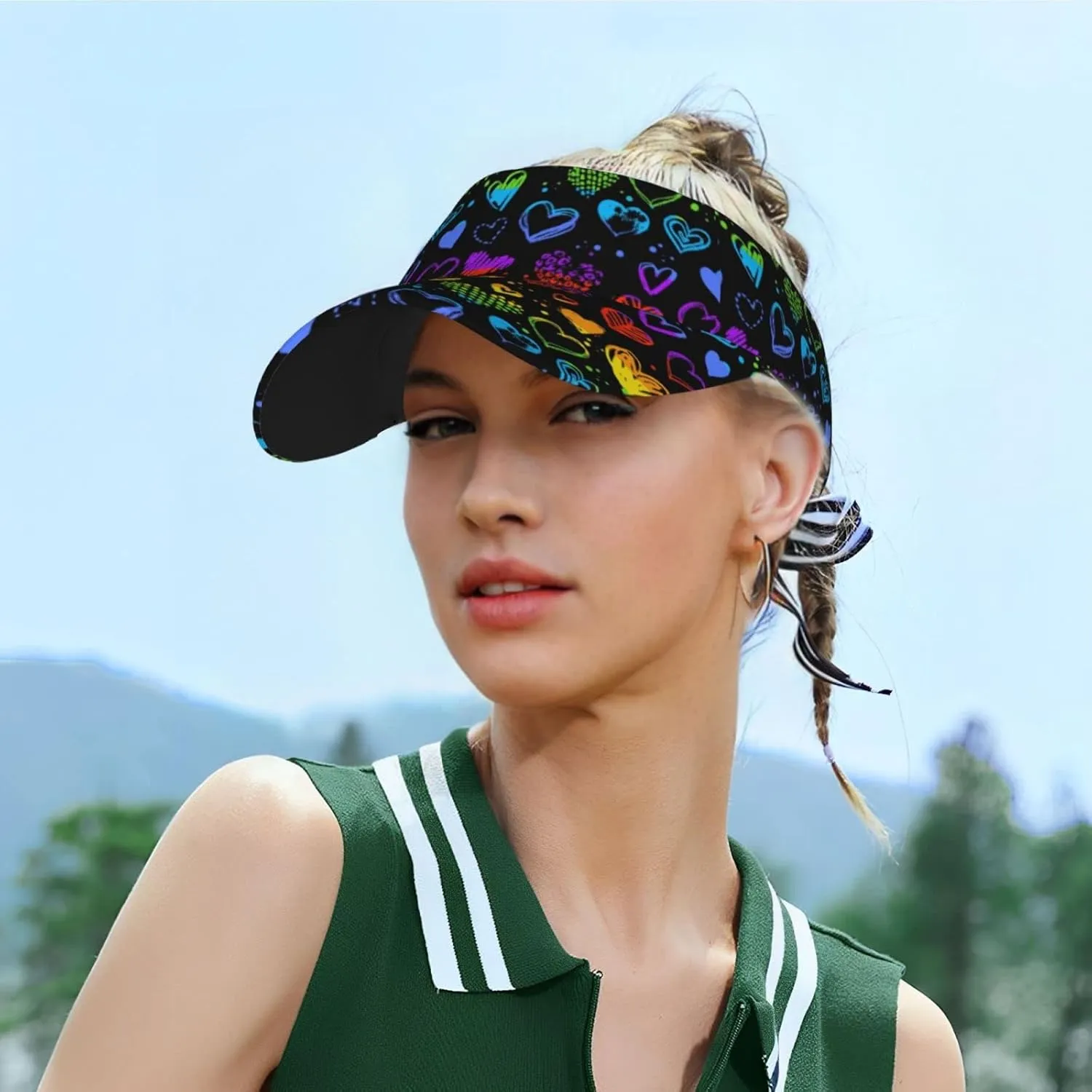 Rainbow LGBT Sun Hats for Women Men Gay Pride Wide Brim Visor Summer Beach Packable Visor