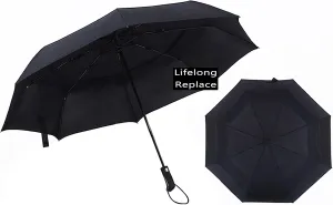 Rainproof and windproof travel umbrella - automatic opening and closing, sturdy fiberglass frame, waterproof canopy - backpack, wallet, portable travel umbrella