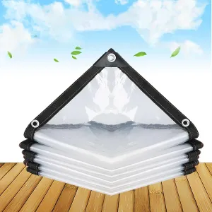 Rainproof, Wind-Proof Transparent Waterproof Tarpaulin,with Grommets Rope,Clear-Waterproof-Tarps-Outdoor,for Patio Enclosure, Camping, Outdoor Tent Cover ﻿(7x10 ft(2x3m))