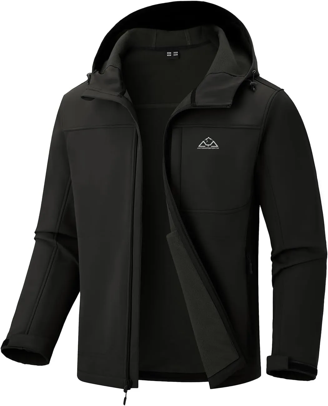 Rdruko Men's Winter Jackets Fleece Lined Hooded Water Resistant Insulated Windbreaker Softshell Jacket for Outdoor Hiking