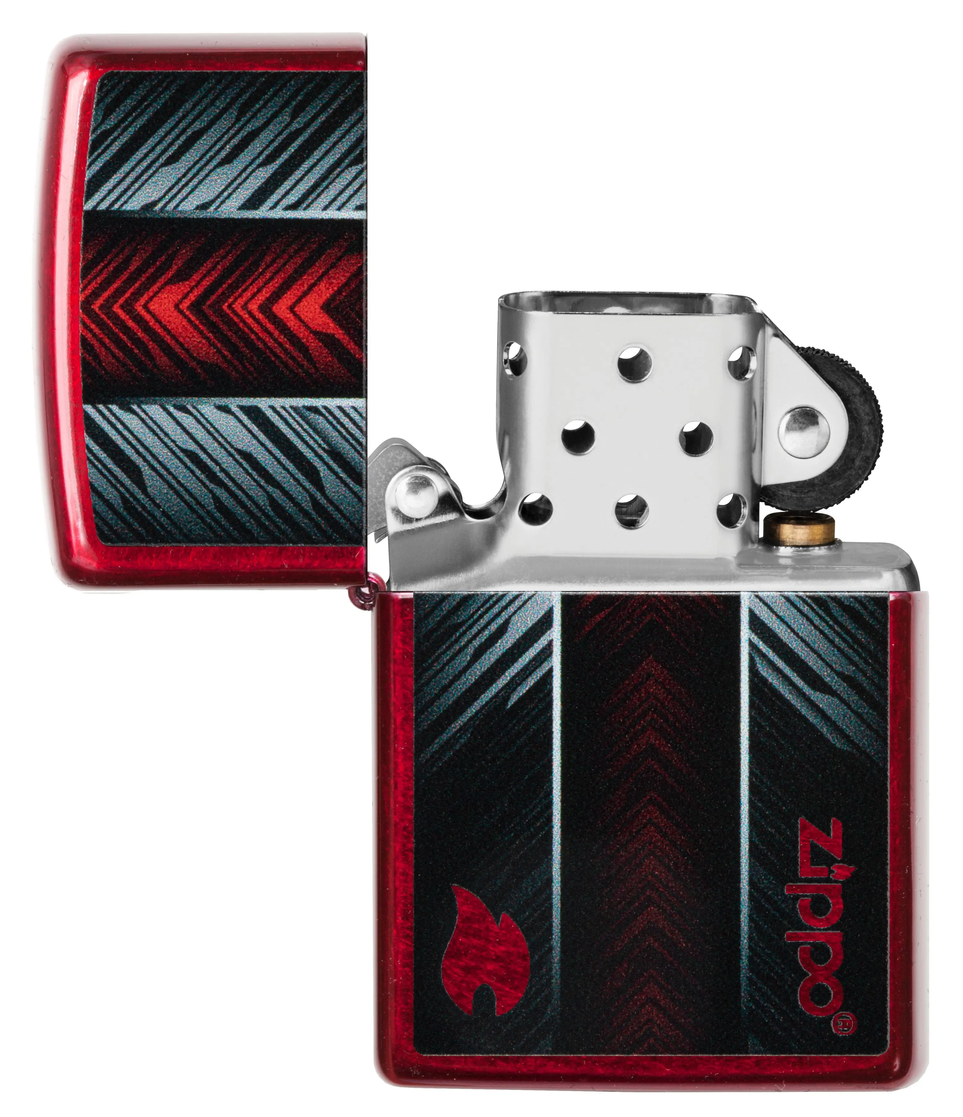 Red and Gray Zippo Design