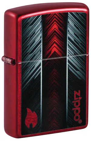 Red and Gray Zippo Design