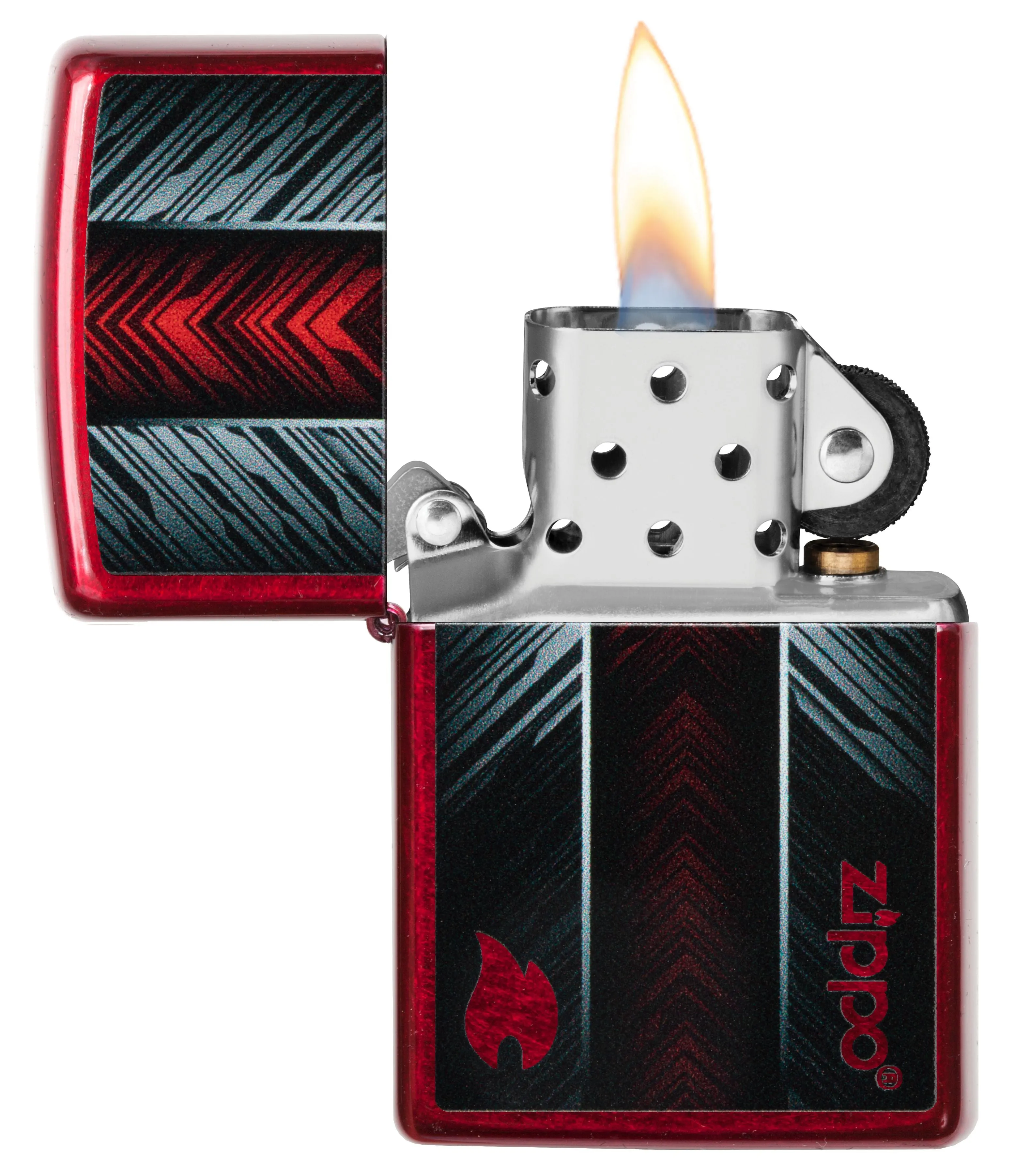 Red and Gray Zippo Design