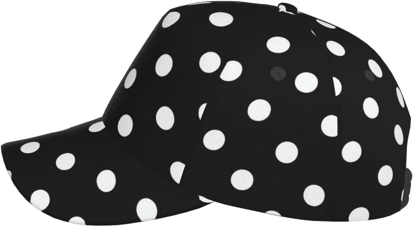 Red Polka Dots Baseball Hat Packable Adjustable Summer Travel Beach Sun Snapback Cap for Women and Men
