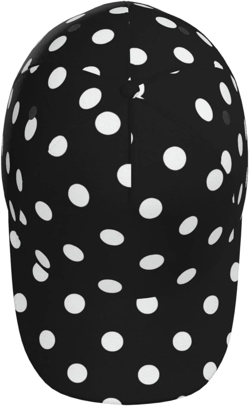 Red Polka Dots Baseball Hat Packable Adjustable Summer Travel Beach Sun Snapback Cap for Women and Men