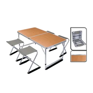 Redcliffs Folding Camping Table with 4 Chairs