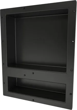 Redi Niche Double Recessed Shower Shelf – Black, Two Inner Shelves with Divider, 16-Inch Width x 20-Inch Height x 4-Inch Depth