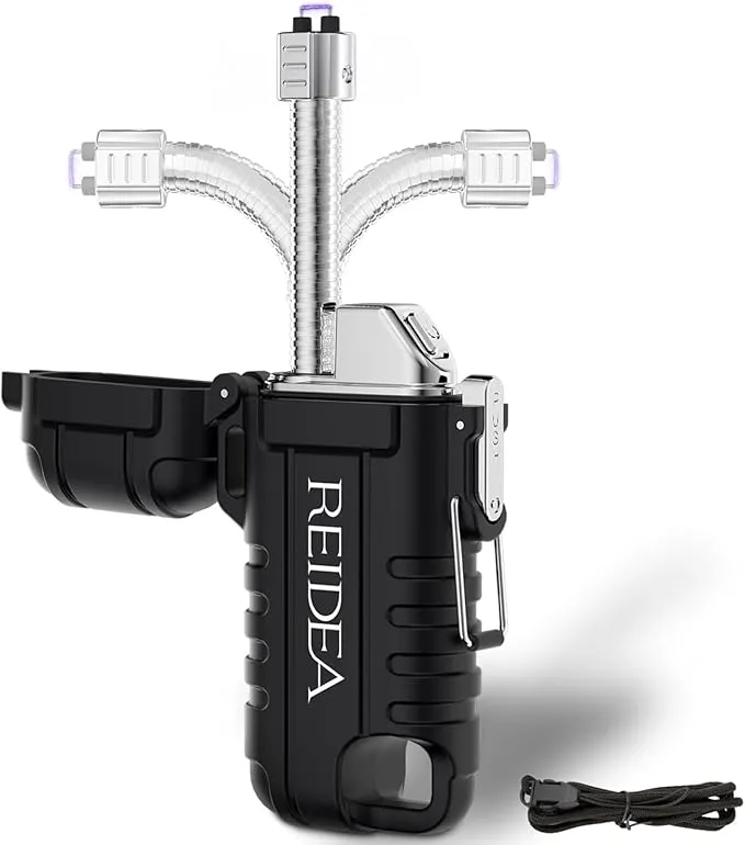 REIDEA Lighter Q5 Flexible Electric Lighter, USB Rechargeable Windproof Waterproof Flameless Arc Lighter for Candle, Aromatherapy, Camping, BBQ, and More