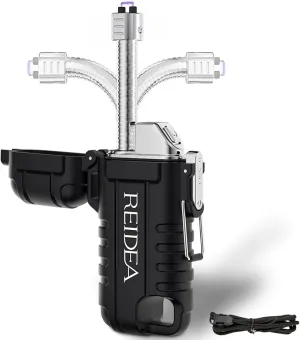 REIDEA Lighter Q5 Flexible Electric Lighter, USB Rechargeable Windproof Waterproof Flameless Arc Lighter for Candle, Aromatherapy, Camping, BBQ, and More