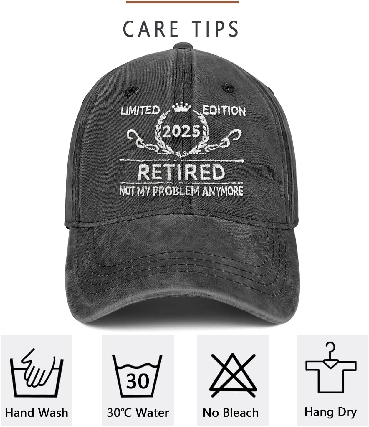 Retirement Gifts for Men Women 2025 Funny Retired Hat Retirement Party Decoration 100% Cotton Baseball Cap