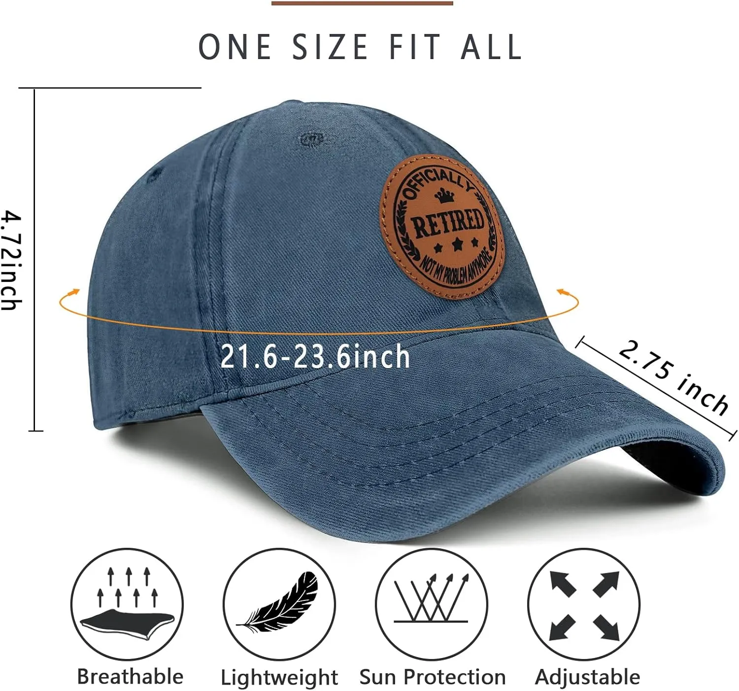 Retirement Gifts for Men Women 2025 Funny Retired Hat Retirement Party Decoration 100% Cotton Baseball Cap