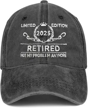 Retirement Gifts for Men Women 2025 Funny Retired Hat Retirement Party Decoration 100% Cotton Baseball Cap