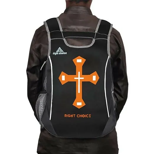 RightChoice Jesus Cross Printed Backpack (Multicolour)