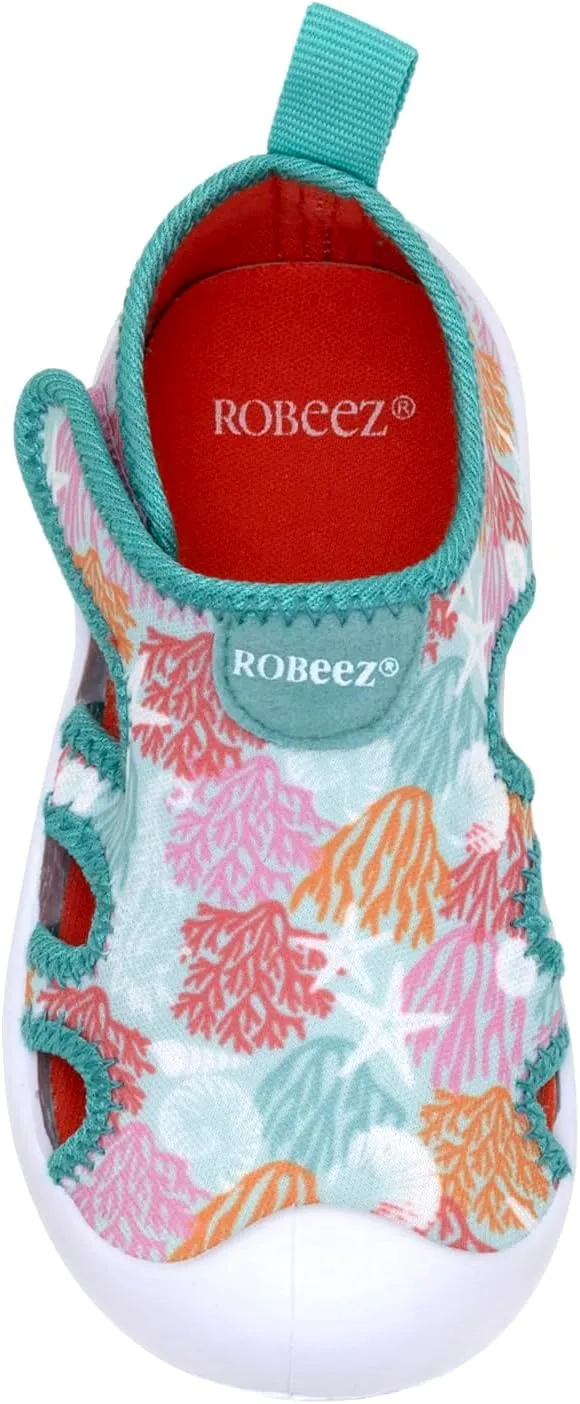 Robeez Kids Water Shoes Boys & Girls Slip Resistant Neoprene Aqua Shoes for Summer, Beach, Pool - Infant/Toddler, 12 Months - 3.5 Years