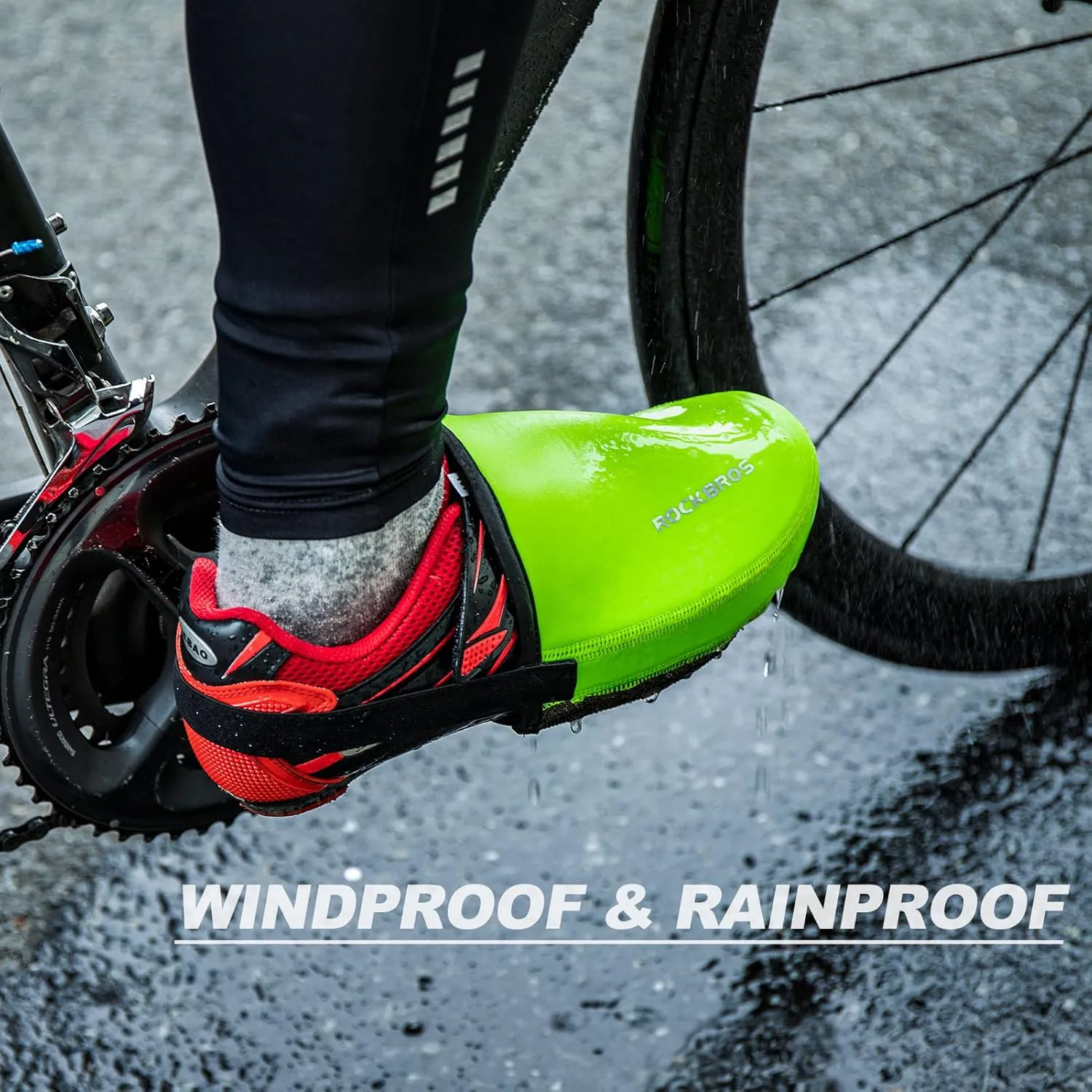 ROCKBROS Cycling Shoe Toe Covers Cold Weather Bike Overshoes Thermal Bicycle Shoe Toe Protector Cover Kevlar for Men Women