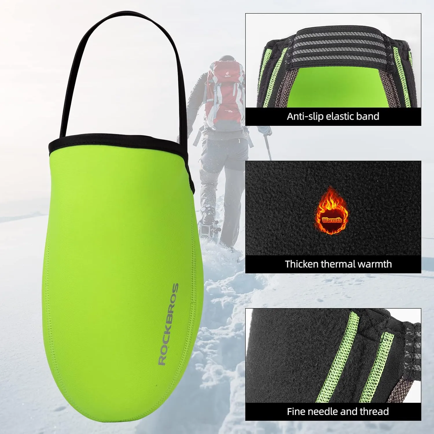 ROCKBROS Cycling Shoe Toe Covers Cold Weather Bike Overshoes Thermal Bicycle Shoe Toe Protector Cover Kevlar for Men Women