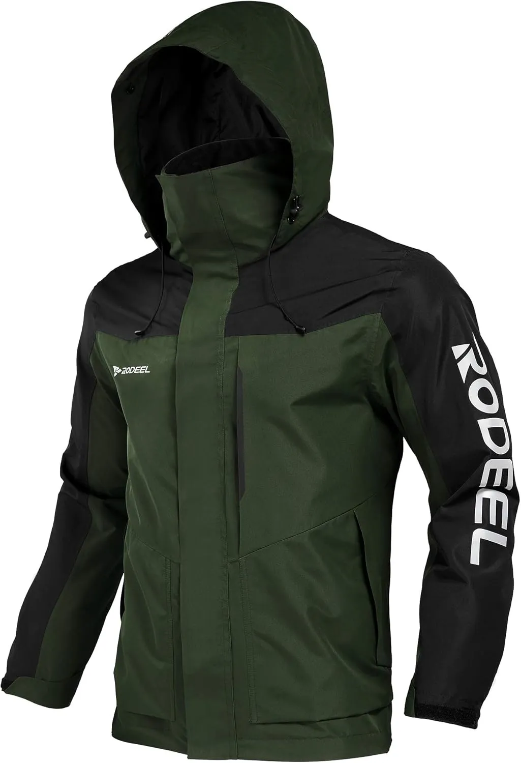 Rodeel Mens Lightweight Windbreaker Fishing Jacket Water Resistant Raincoat with Hood for Outdoor