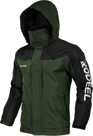 Rodeel Mens Lightweight Windbreaker Fishing Jacket Water Resistant Raincoat with Hood for Outdoor
