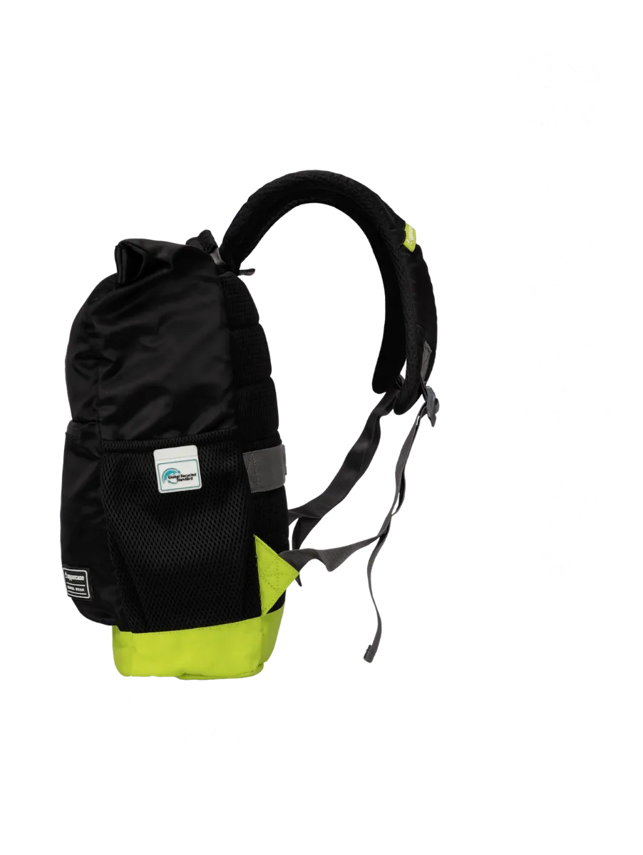 Roll Top Black Backpack