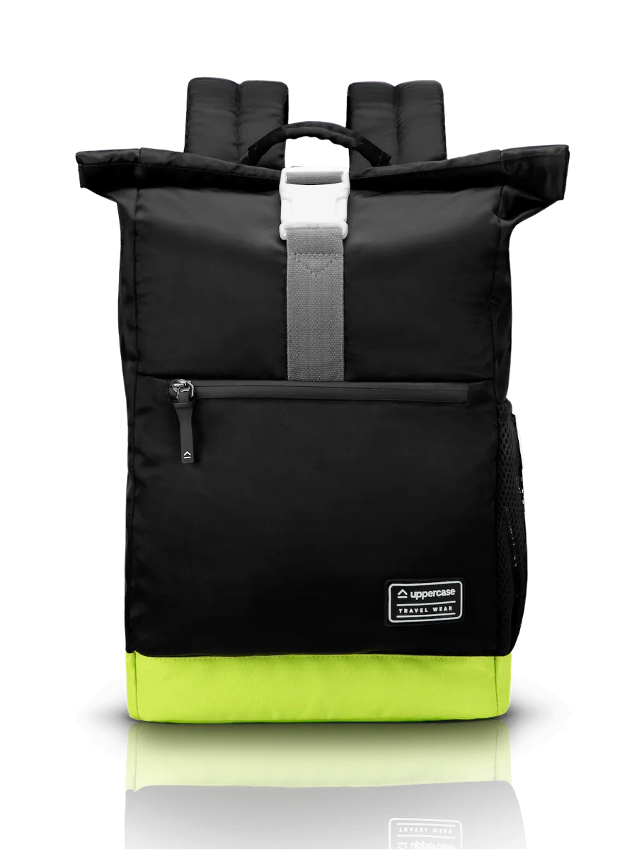 Roll Top Black Backpack