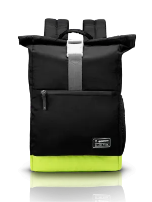 Roll Top Black Backpack