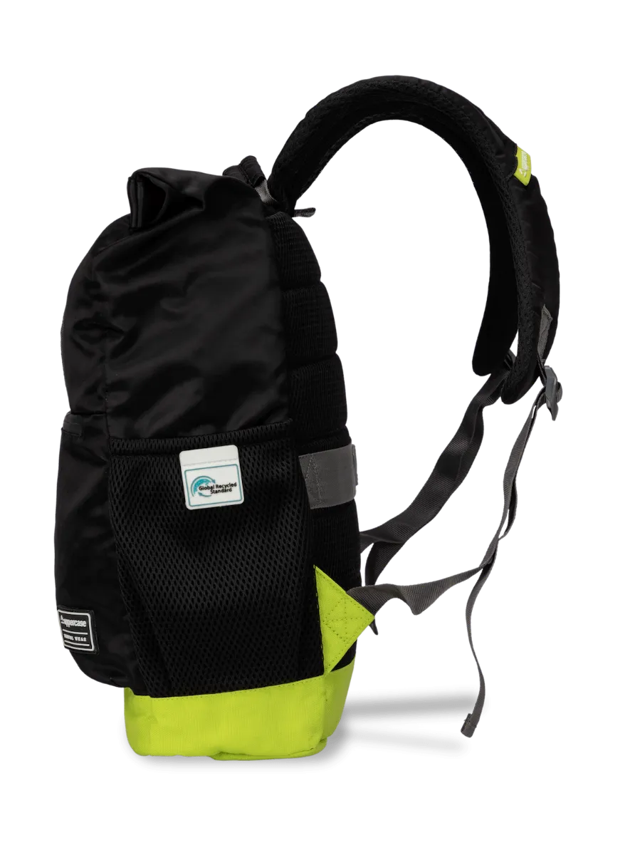 Roll Top Black Backpack