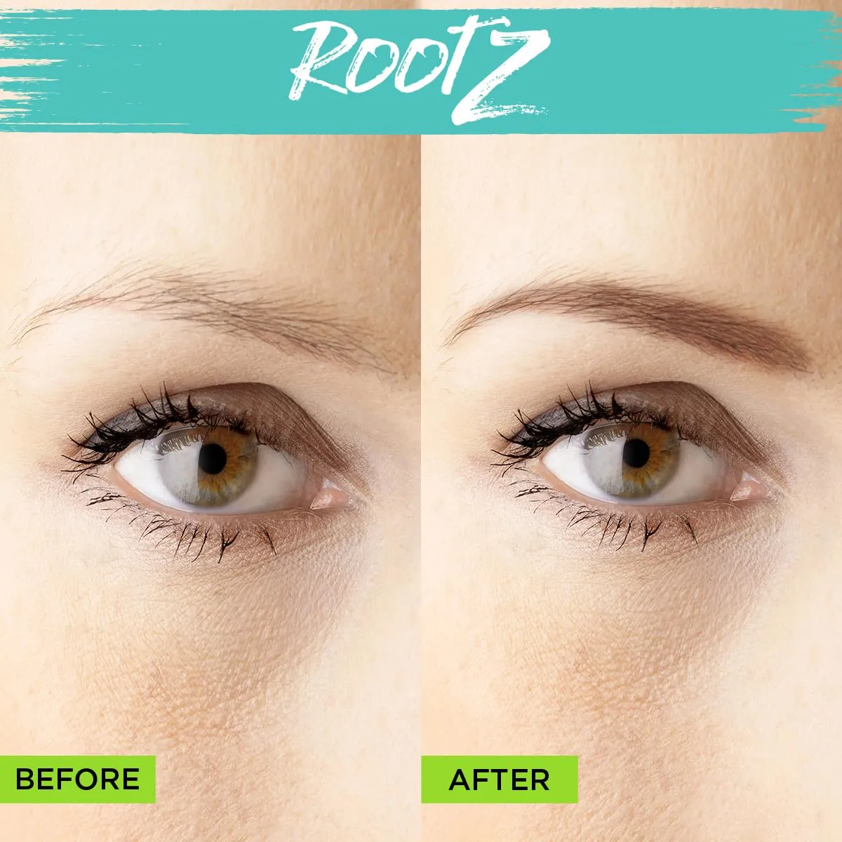 Rootz Black Grey Root Touch Up Temporary Concealing Powder with Unique Dual Action Brush - Instantly Cover Grey Roots, Shape & Thicken Eyebrows - Smudge Proof, Waterproof & Wax Free